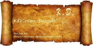 Körner Dezső névjegykártya