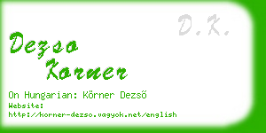 dezso korner business card
