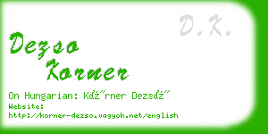 dezso korner business card